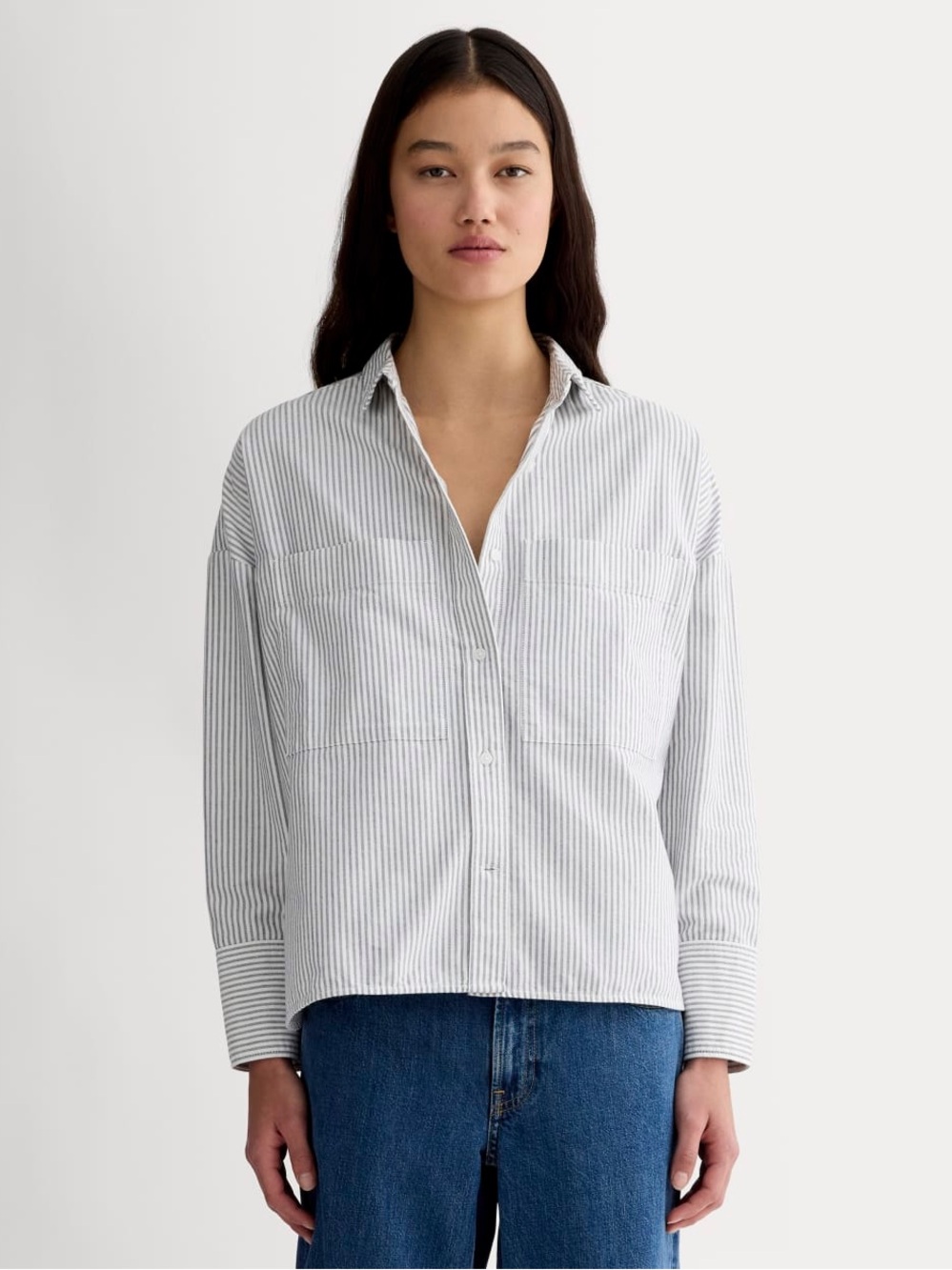 Everlane Boxy Oxford Striped S